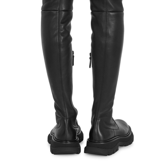 ALEXANDER MCQUEEN Tread Leather Over-The-Knee Boots Size 36 - Picture 3 of 16